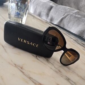 Versace Women’s Black Sunglasses with Brown Lenses